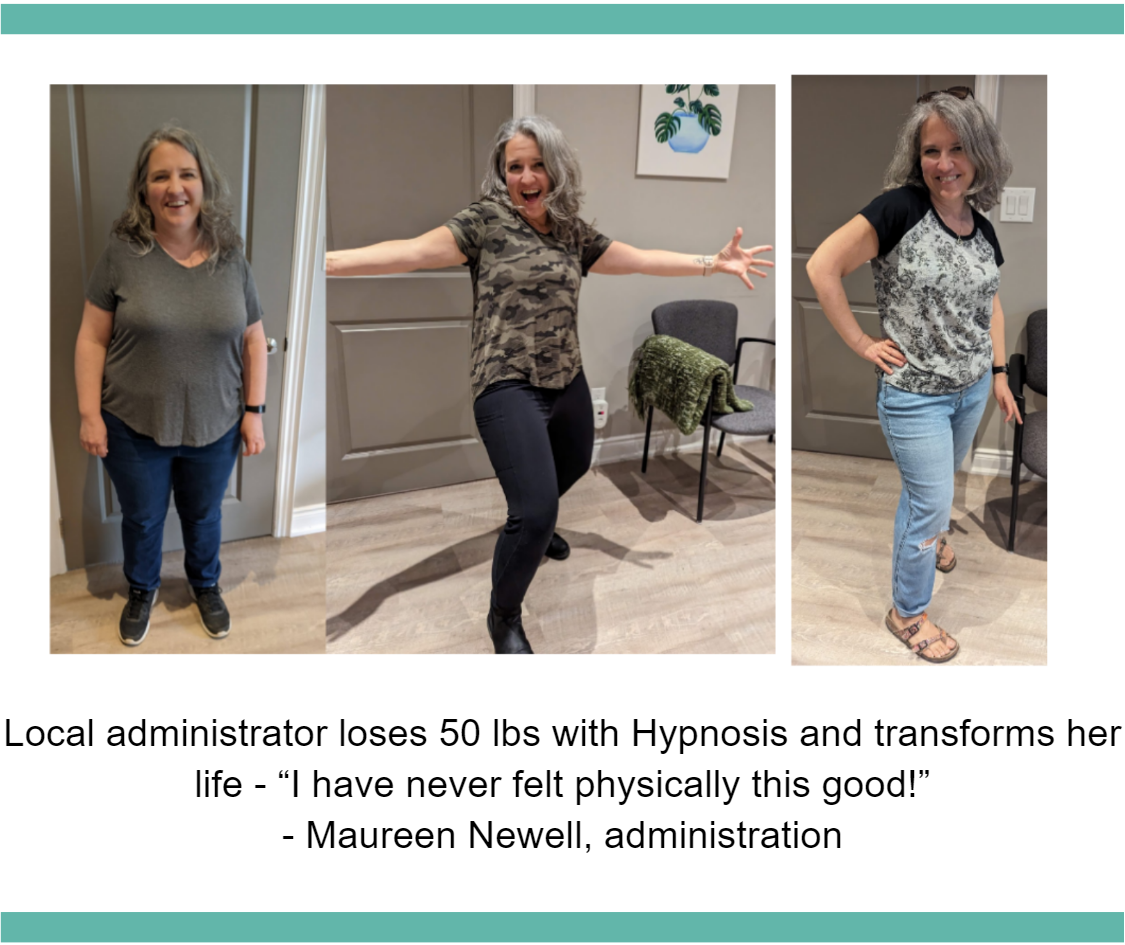 Local administrator loses 50 lbs with Hypnosis and transforms her life - “I have never felt physically this good!”